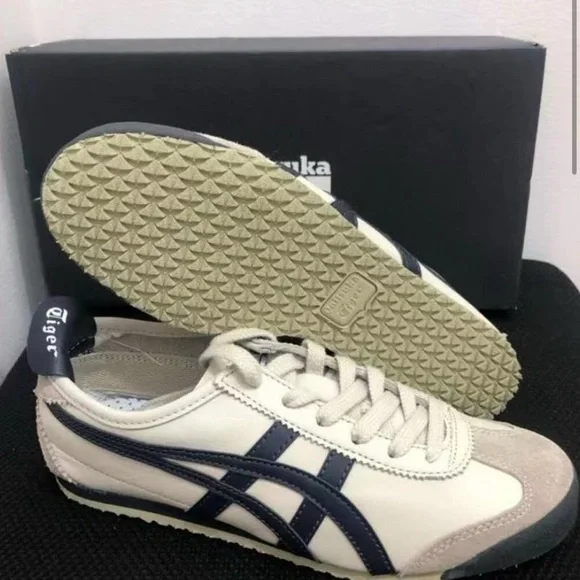 Onitsuka Tiger Mexico 66 White and Navy Sneakers